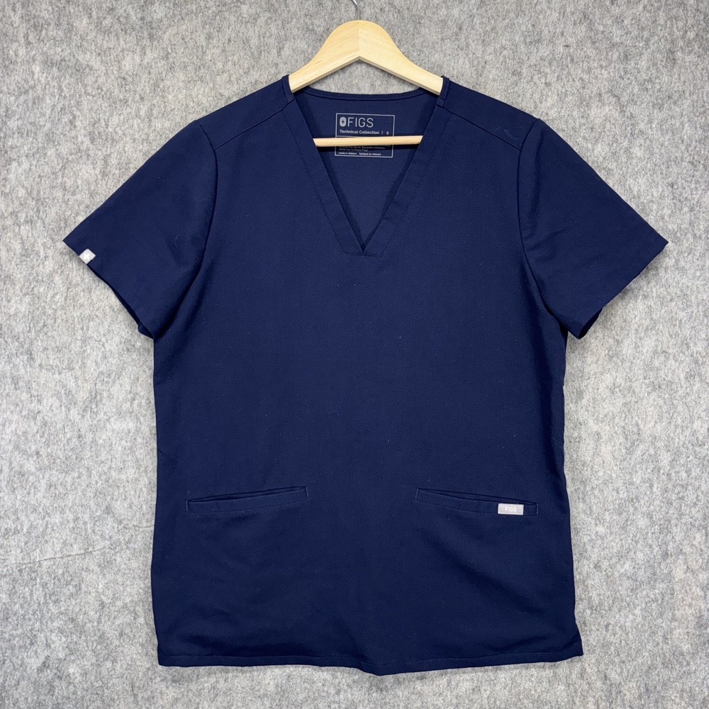Figs Casma Scrub Top Women's Small Blue‎ Short Sleeve Medical Nurse FW1100